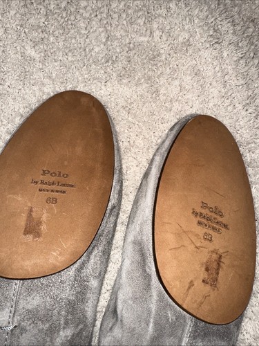 Scarpe ballerine Polo Ralph Lauren scamosciate pony grigie made in Spain 6 B $398 - Foto 7 di 7