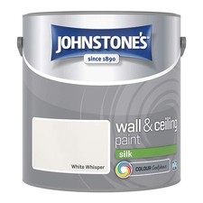 Johnstones Wall & Ceiling Silk Emulsion Paint 2.5l White Whisper - 8.64 per litre