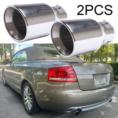 38-76mm Straight Exhaust Pipes Car Rear Throat Muffler For Audi A4 2.0 Cabriolet