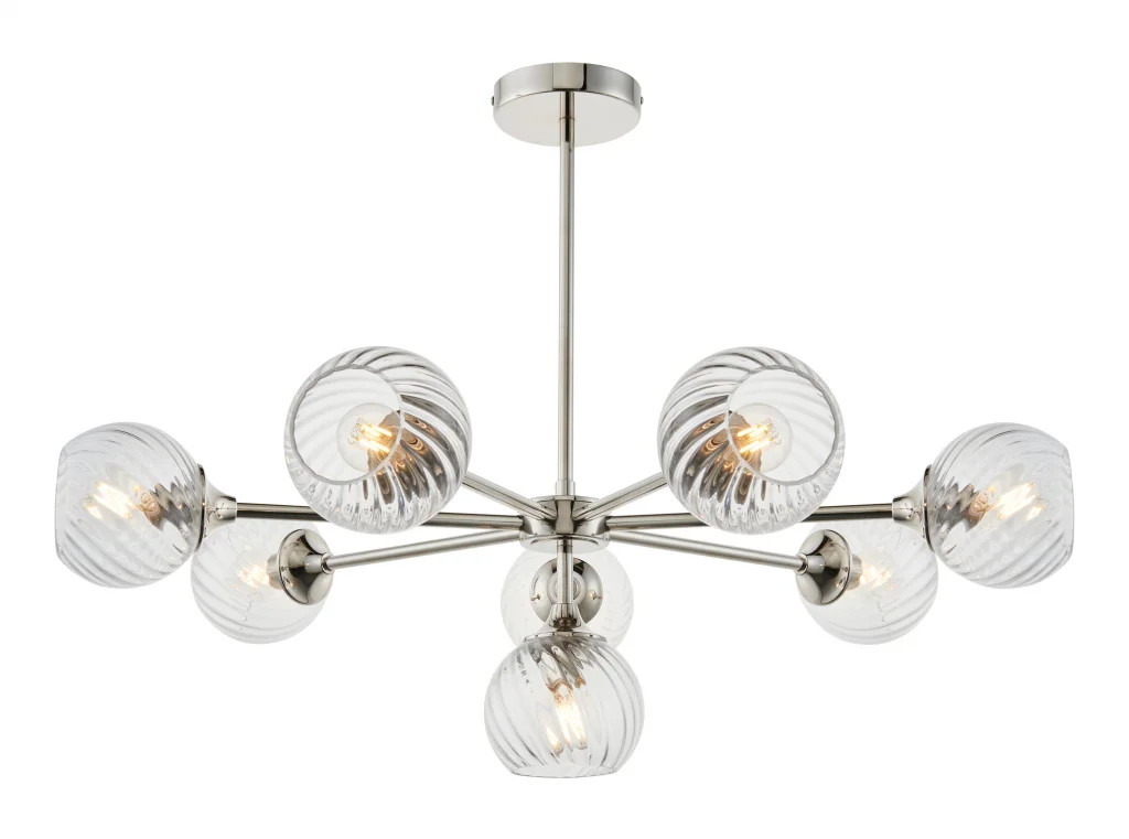 Ceiling Light Silver Allegra 8 Bright Nickel Endon 104051