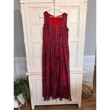 NWT Tahari size 10 red black animal print maxi dress