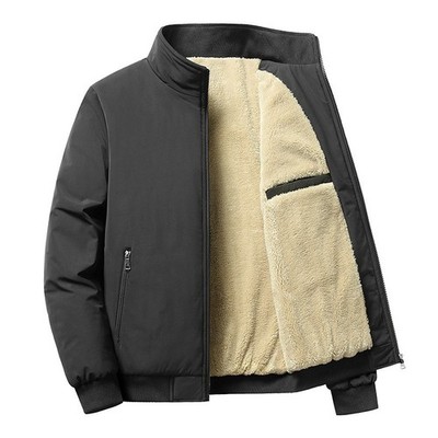 Modische Herren-Winterjacke Warme Jacke mit Reißverschluss