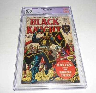 #ad #ad BLACK KNIGHT #5 Atlas Comics 1956 CGC 5.0 CR OWP Restored Classic Cover $124.99