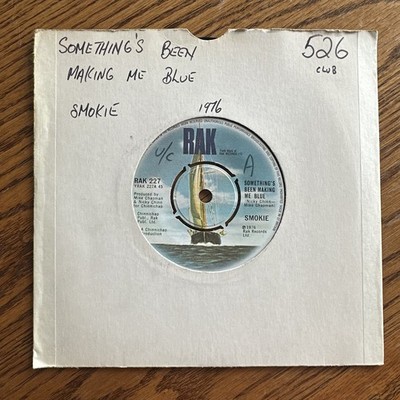 Smokie   Something's Been Making Me Blue 7'' Single Record 1976 RAK Pop Rock 45