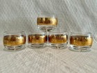 1950s to 1960s Signed 5pc Vintage Mid Century Culver 22K Gold Lowball Glasses — photo 2