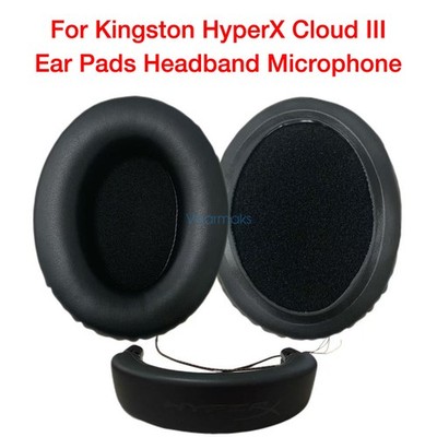 Replacement Ear Pads Headband Microphone for Kingston HyperX Cloud III Headphone