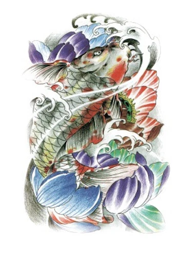 Carp Koi Fish Temporary Tattoo Waterproof Body Art party - Picture 31 of 35