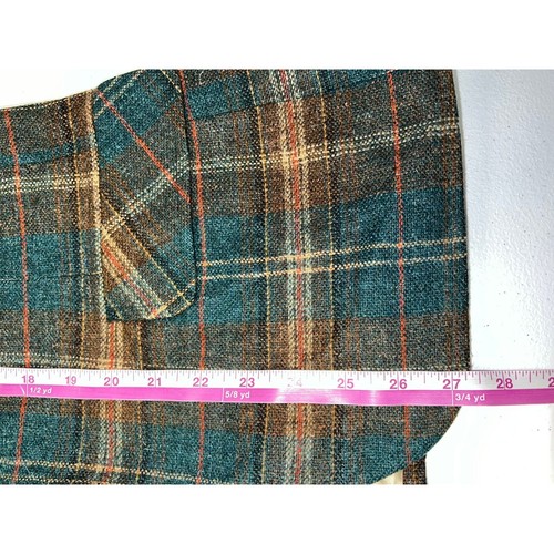 Vintage Smythe Gren Wool Plaid Blazer Brown Blue Jacket Medium USA Made - Picture 10 of 10