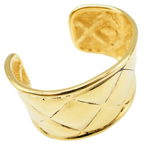 CHANEL Matelasse Bracelet Bangle Coco Mark Gold Vintage Accessory Jewelry - Picture 18 of 24