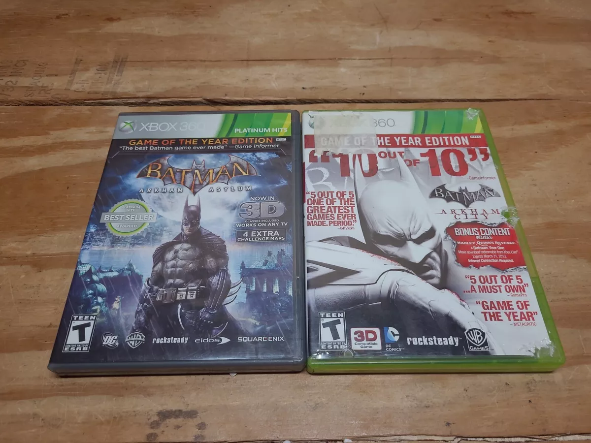 2 Complete Batman (XBOX 360) Games ARKHAM CITY & ARKHAM ASYLUM Tested Fast  Ship