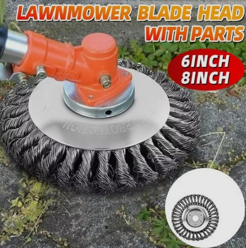 6/8 inch Steel Wire Wheel Brush Cutter Weed Eater Grass Trimmer Head Garden