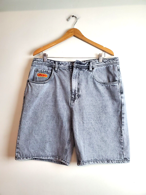 【YOURNUS】McCo Damage Bermuda Denim EMPYRE Jean Shorts Mens 36 Black Denim Shorts SKATE Y2K