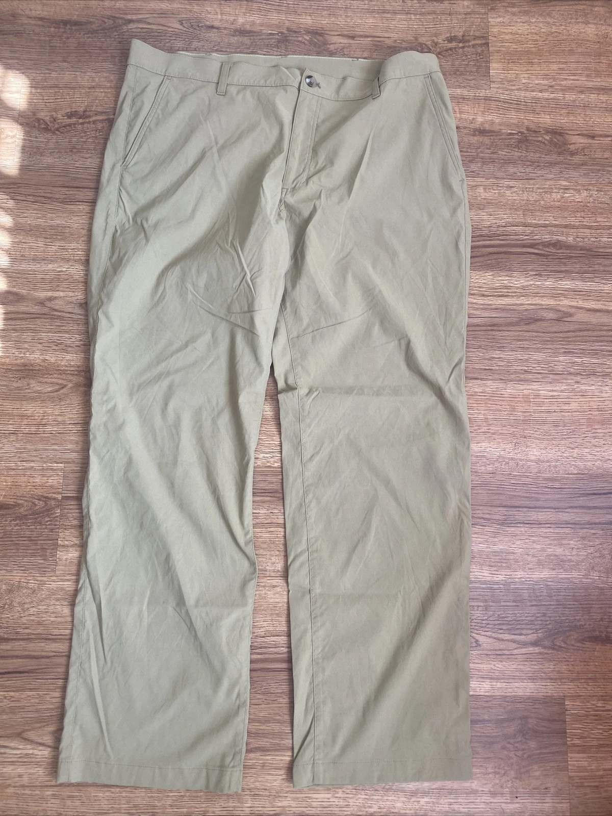 Mens Eddie Bauer Pant Tan Travex Tech Nylon Stretch Hiking Camping Active 40x31
