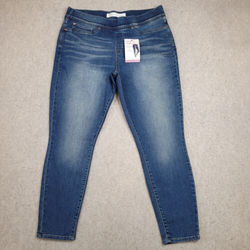 Levis Pull On Skinny Jeans Womens 16S 33x28 Blue Dark Wash Stretch Denim NEW