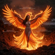 Digital AI Photo Art Picture Desktop Wallpaper Background Phoenix Woman PR25001