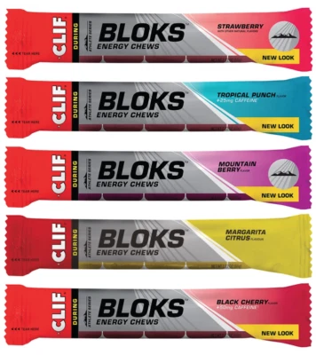 Clif Bar Shot Bloks Energy Chews: Select from 6 Flavours / Assorted & 1-18 Packs