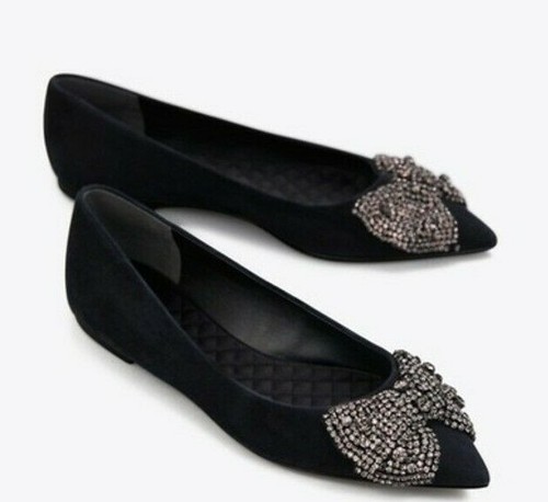 black suede pumps flat