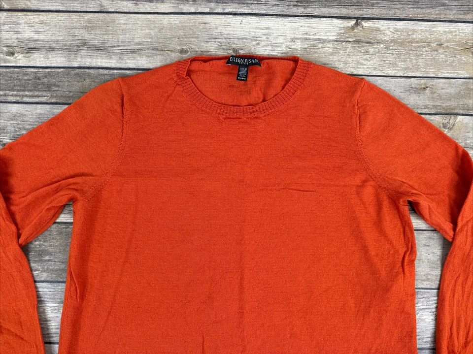 Blusa Top de Lana Eileen Fisher Mujer Talla PL Naranja Manga Larga Informal Negocios Foto 2 de 4