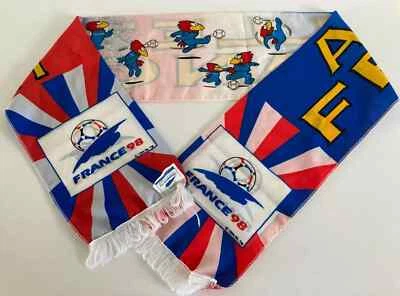 22 ⚜️ Écharpe France 98 Mascotte Footix Coupe Du Monde 1998 Long 1 Mètre 30 - Photo 1/4