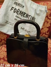 Borsa a mano vintage nera vera lucertola cm 23 x 28  Comprensiva Manici perfetta