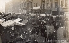 NEWCASTLE UPON TYNE NORTHUMBERLAND. SATURDAY IN BIGG MARKET REAL PHOTO POSTCARD