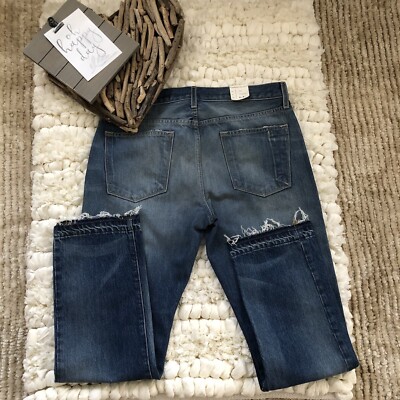Jean Femme Current/Elliott – Coupe Boyfriend Délavé – Taille 25 (équivalent 28M) – Ourlet Brut – Neuf Avec étiquettes