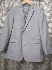 APPAMAN Fine Tailoring Boys Plaid Blazer Sports Jacket Gray Pre-owned 6