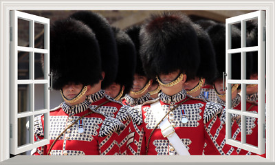 Magisches Fenster Wand selbstklebender Aufkleber Abziehbild Beefeaters Royal Guard Druck
