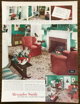 1948 Alexander Smith Floor-Plan Rugs Broadloom Carpets Print Ad Clara Dudley