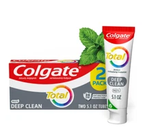 Colgate Total Deep Clean Toothpaste, Whitening Toothpaste, Mint, 2 Pack, 5.1 Oz.