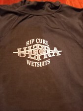 Vintage Rip Curl Ultra Tech Wetsuits Tshirt Tube Tested Rash Guard Black L RARE