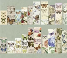 15pcs Botanical Butterfly Opaque Washi Stickers- Scrapbook, Journal, DIY Crafts