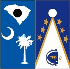 Mass South Carolina State Flag LAMINATED Cornhole Wrap Bags Skin Decal Sticker