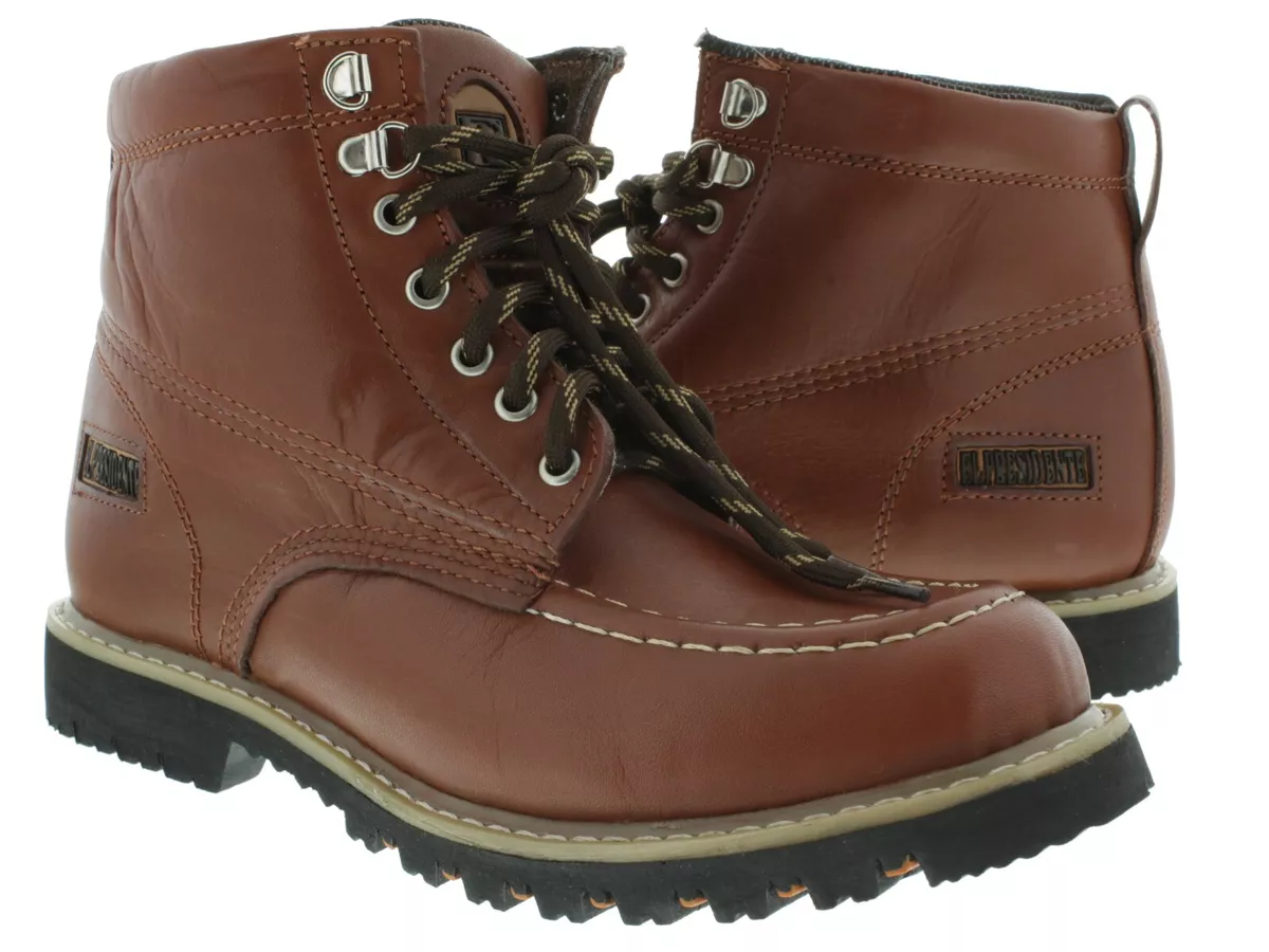 Mens Chedron Work Boots Leather Shoes Rubber Sole Slip Resistant