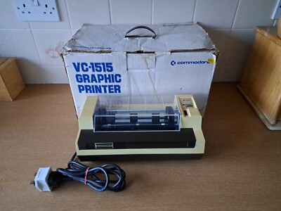 Vintage Commodore VC-1515 Grafikdrucker Powers Up OVP und Verpackung 