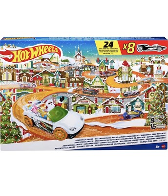 2023 Hot Wheels Christmas Advent Calendar; 24 Surprises That Includes 8 Cars NEW