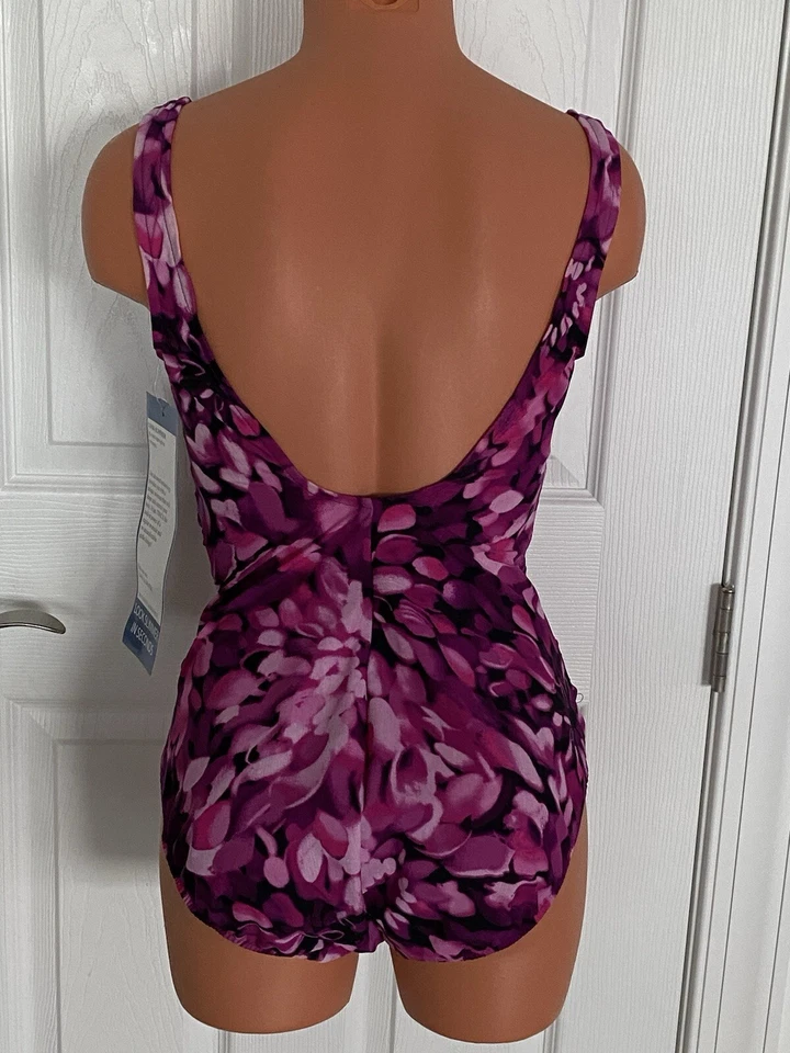 Body Sculptor 8-12 Rosa/Púrpura Cuello en V Suave Control de Copa 1 Pza Tanque Traje de Baño Nuevo con Etiquetas Foto 3 de 4
