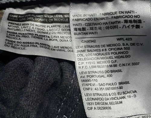 NUOVO Jeans Tie Dye Classic Levi's 501 29 x 32 Bottoni Fly 100% Cotone Blu Viola - Foto 5 di 5