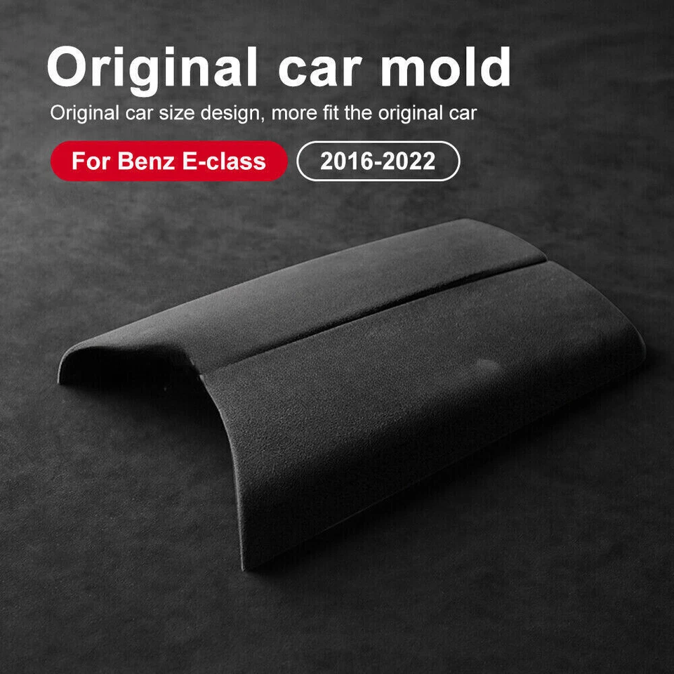Para Mercedes Benz Clase E 2016-2022 Consola Central Apoyabrazos Caja Cubierta Borde Gamuza Foto 3 de 4