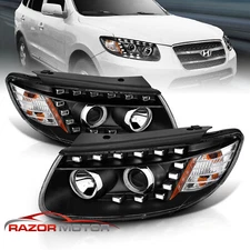 07 08 09 10 11 12 For Hyundai Santa Fe LED Block Housing Projector Headlights+6