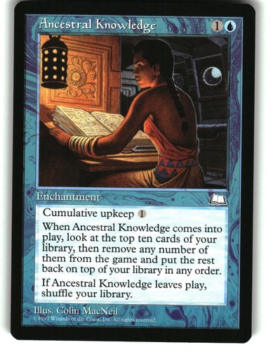 Magic the Gathering - Weatherlight Ancestral Knowledge 1997 Rare