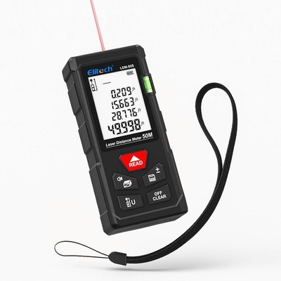 Elitech LDM-50S Laser Distance Meter One Bubbles Digital Tape Area Volum Measure