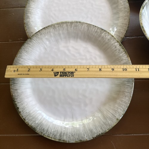 Tommy Bahama White Gray Tan 11” Melamine Dinner Plates & Bowls Set of 8 - Picture 9 of 11
