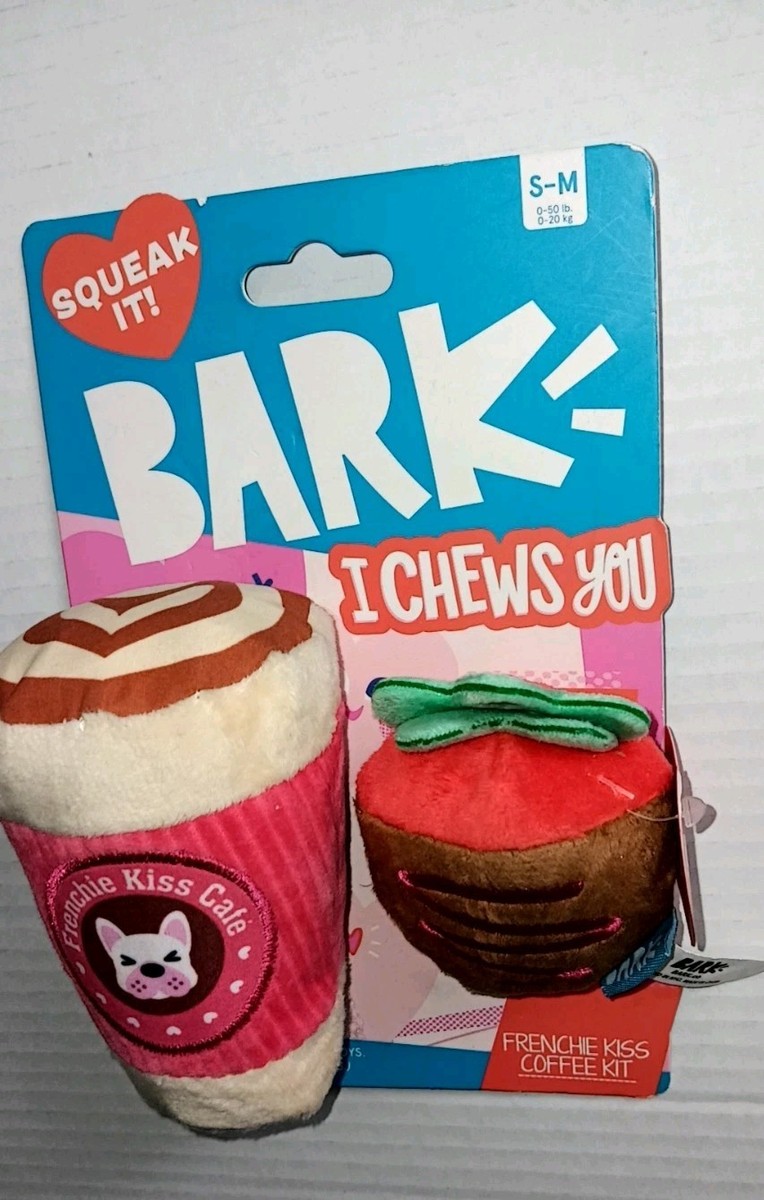 New! BARK I Chews You: Frenchie Kiss Coffee Kit Set of Mini Dog Toys Size  XS-S