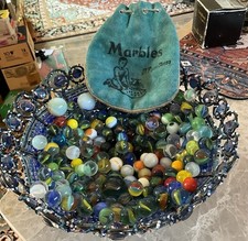 Estate Lot Approximately 153 Marbles Shooters Clearies Shooters Swirls Agate