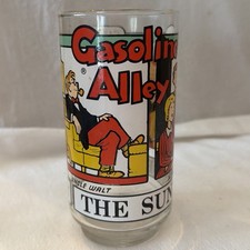 Gasoline Alley Glass &ldquo;The Sunday Funnies&rdquo; Comic 1976 Chicago Tribune Dick Moores