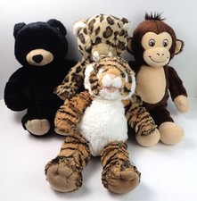 BUILD-A-BEAR Safari Zoo Animal Lot of 4 Monkey with Sound Bear Cheetah Tiger
