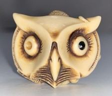Adam Binder Editions Netsuke ~ Owl Mask (Hidden Lizard) Sculpture
