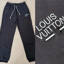 Louis Vuitton Embroidered Logo Sweat Pants black sz M