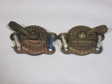 Lot of 2 Antique Victorian Cast Iron Eastlake Window Sash Latch Brass Handle